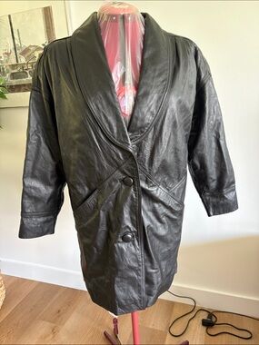 Preston & York Black retro Leather Jacket